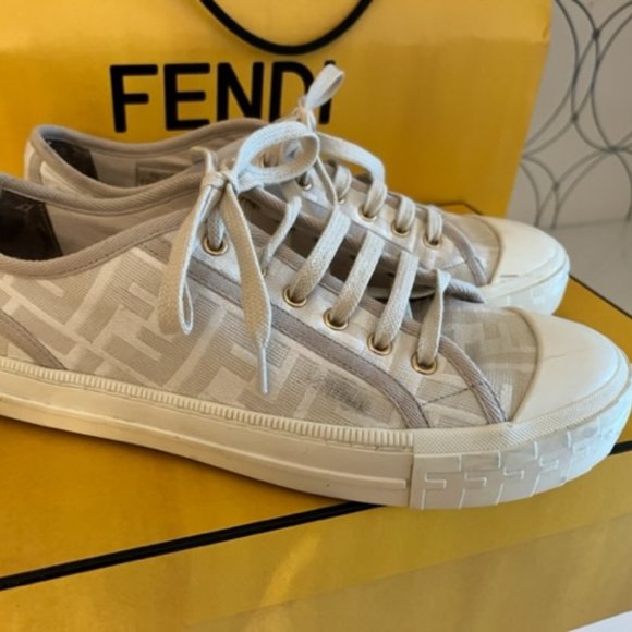 Fendi Domino White fabric low-tops - Picture 5 of 10